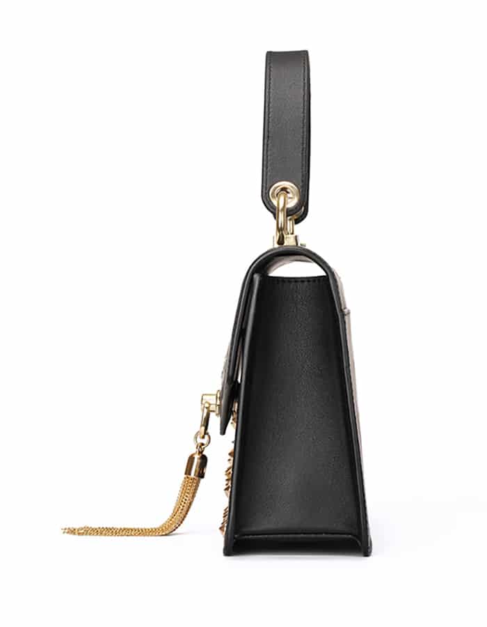 Black Small Leather Tassel Satchel Bag – Original Ann